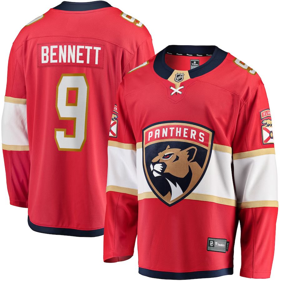 Men Florida Panthers 9 Sam Bennett Fanatics Branded Red Home Breakaway Replica NHL Jersey
